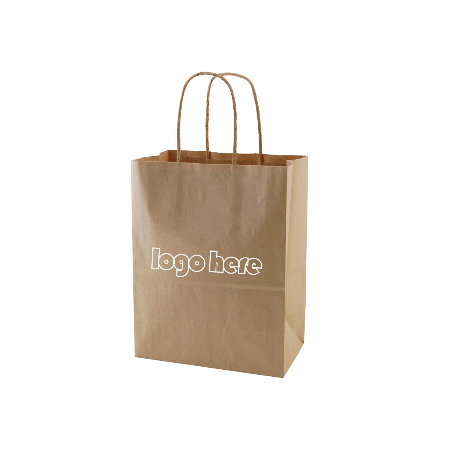 Natural Kraft Shopping Bag (8.26"x4.33"x10.63") 1