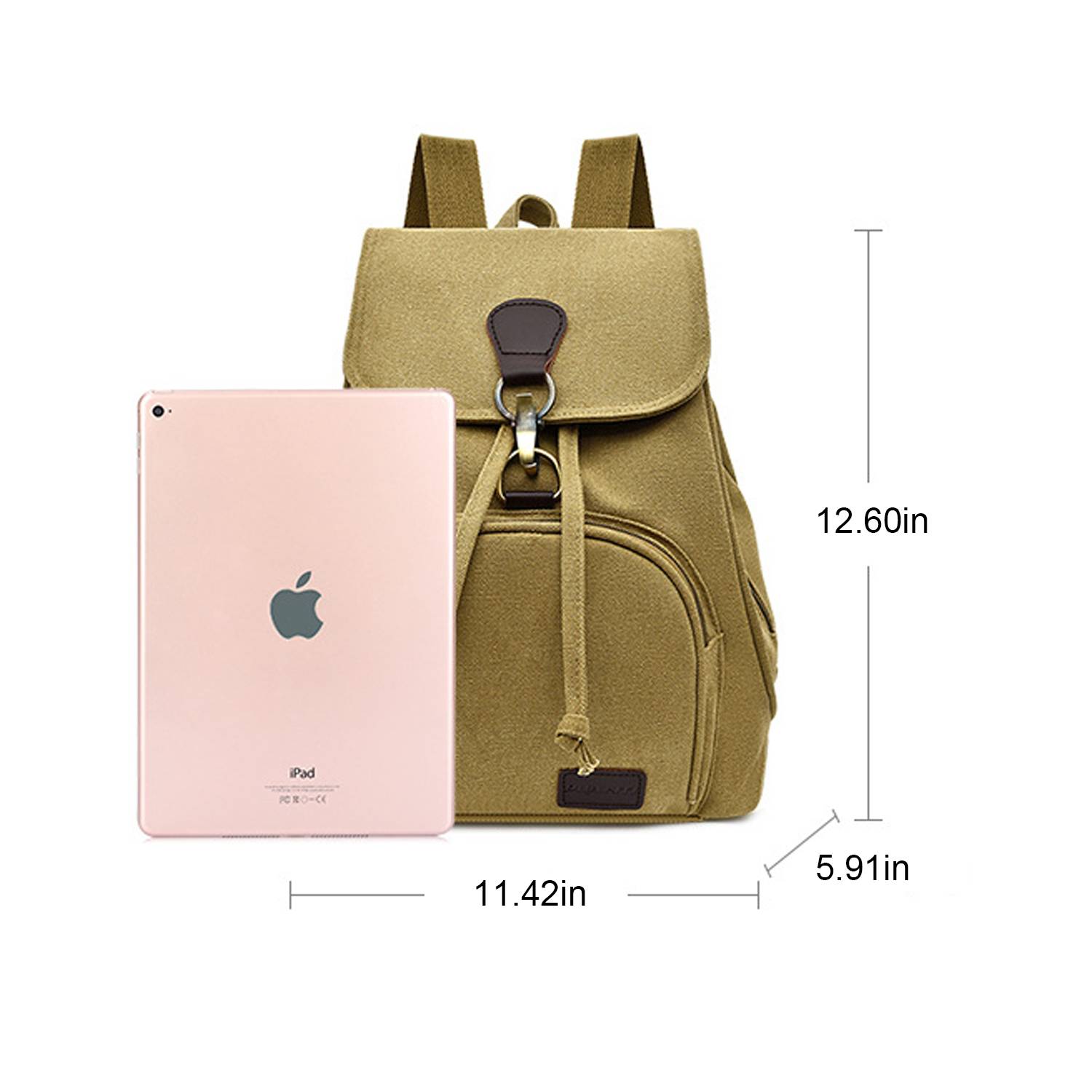 Casual, Simple and Versatile Women's Canvas Backpack 5