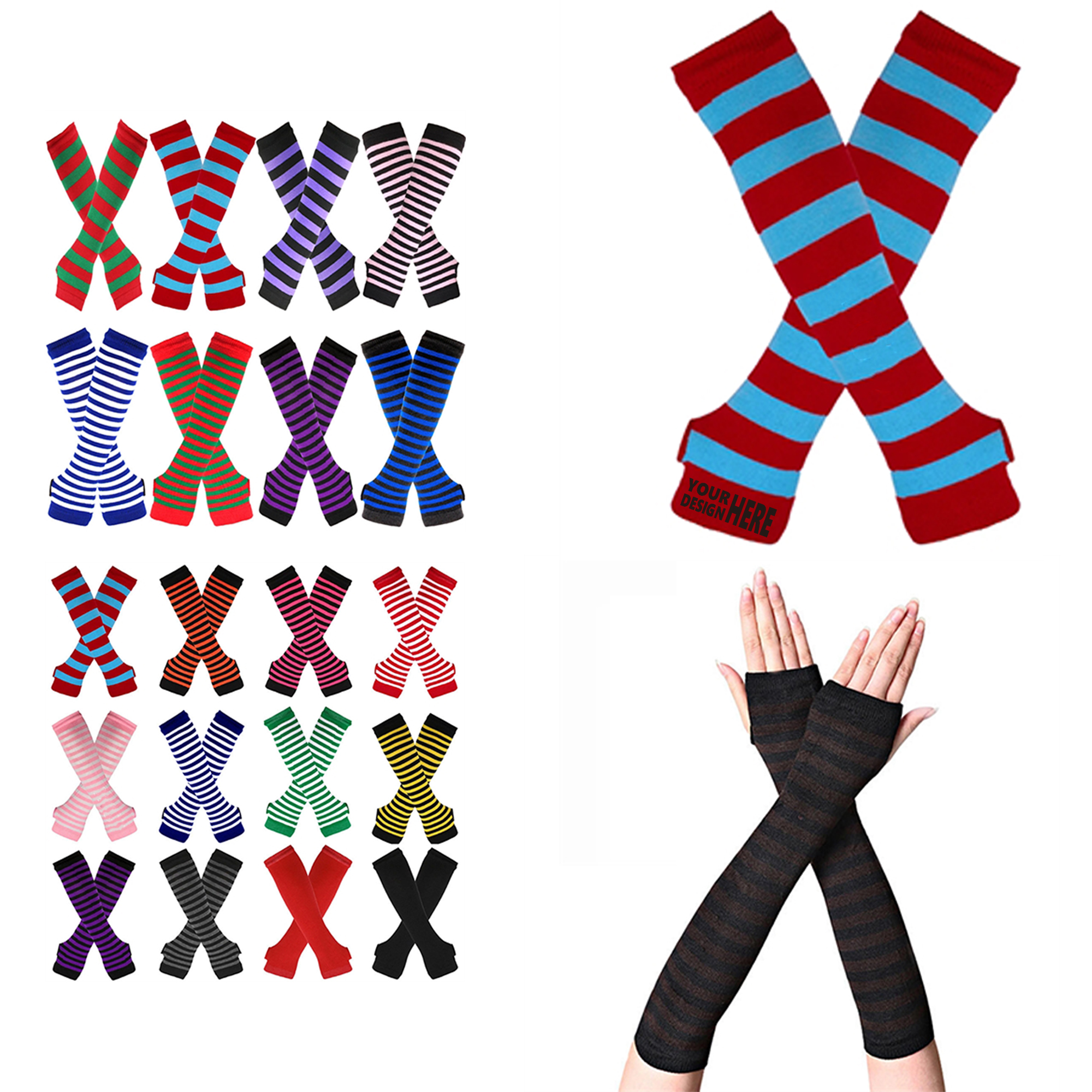Stylish Knit Arm Warmer Gloves 2