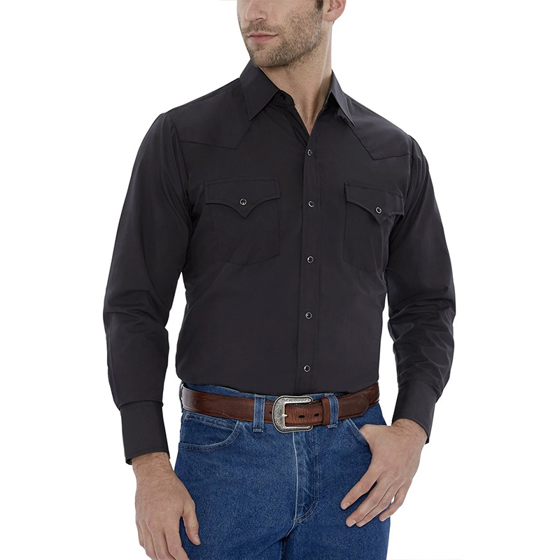 ELY Long Sleeve Solid Western Shirt 15