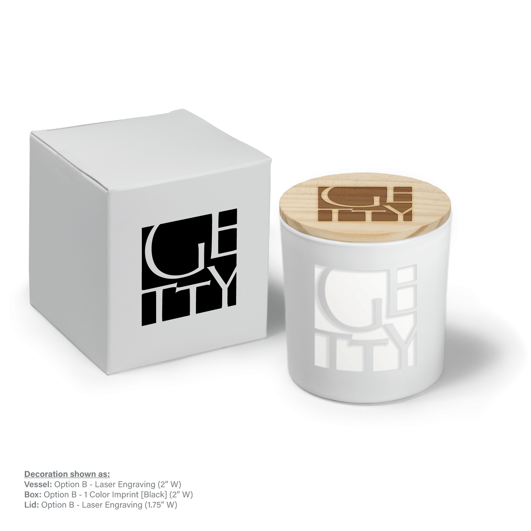 9 oz White Candle with Gift Box Engraved