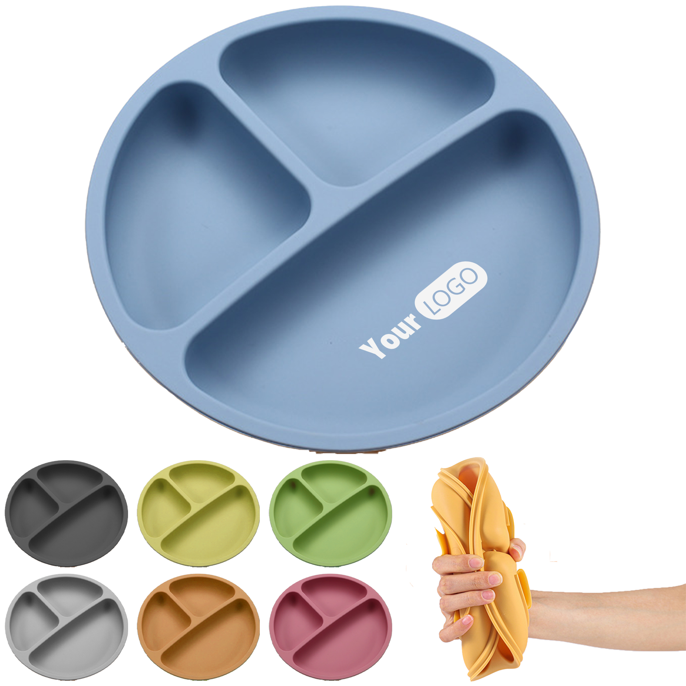 Silicone Children'S Complementary Food Compartment Plate 4