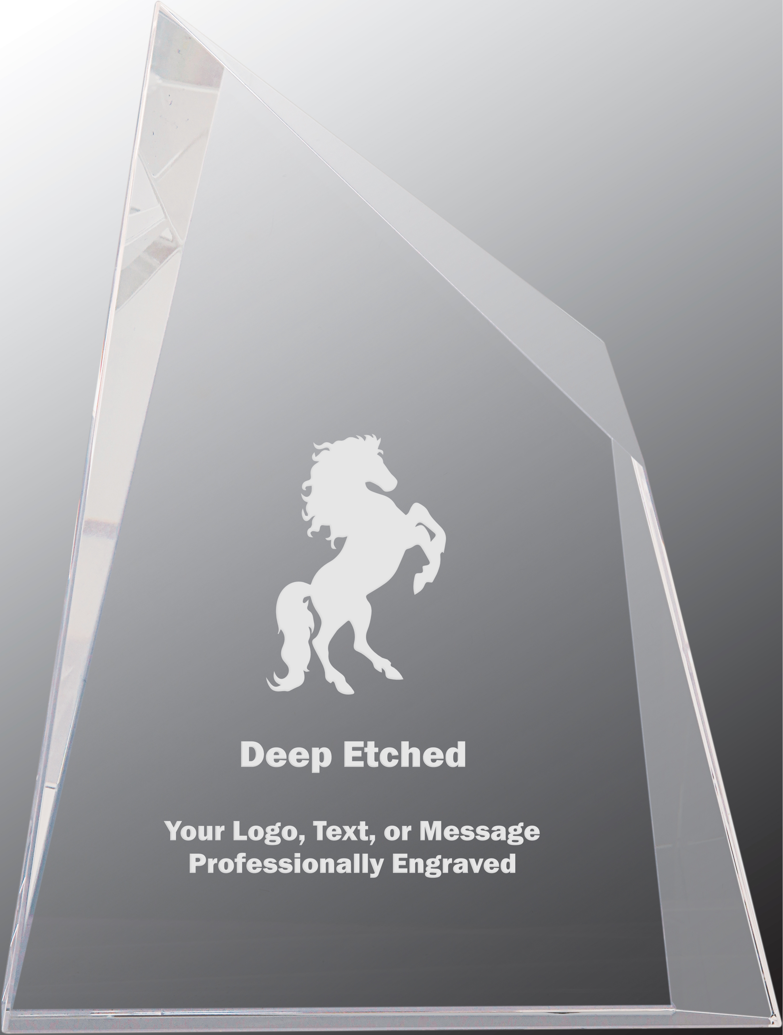 6" x 7 3/4" Crystal Facet Wedge Award