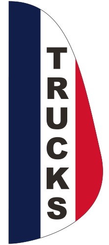"TRUCKS" 3' x 8' Message Feather Flag 1