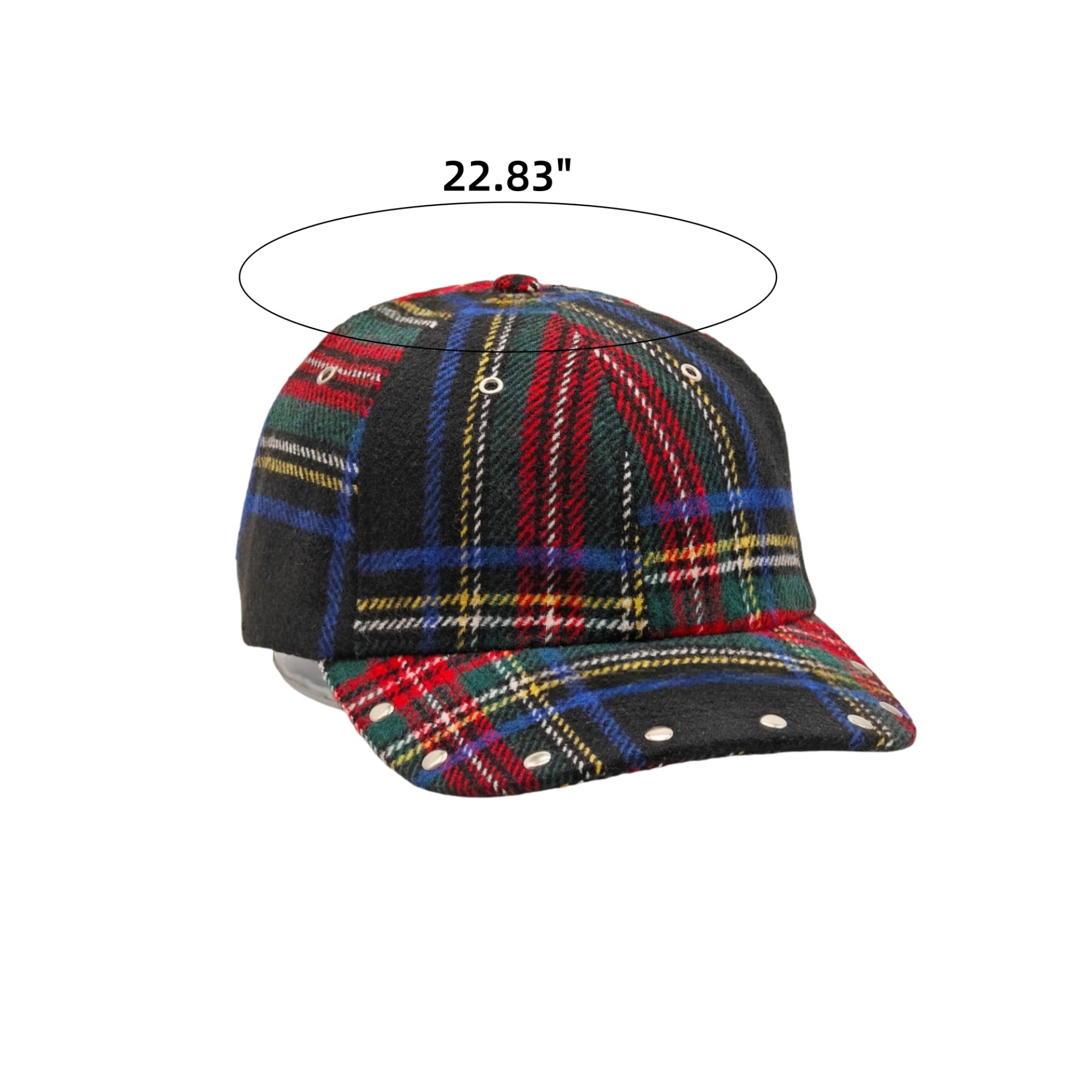Colorful Plaid Wool Baseball Cap 8