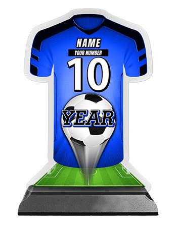 Jersey Acrylic Trophy: 6" Jersey Shape (Soccer), 3 1
