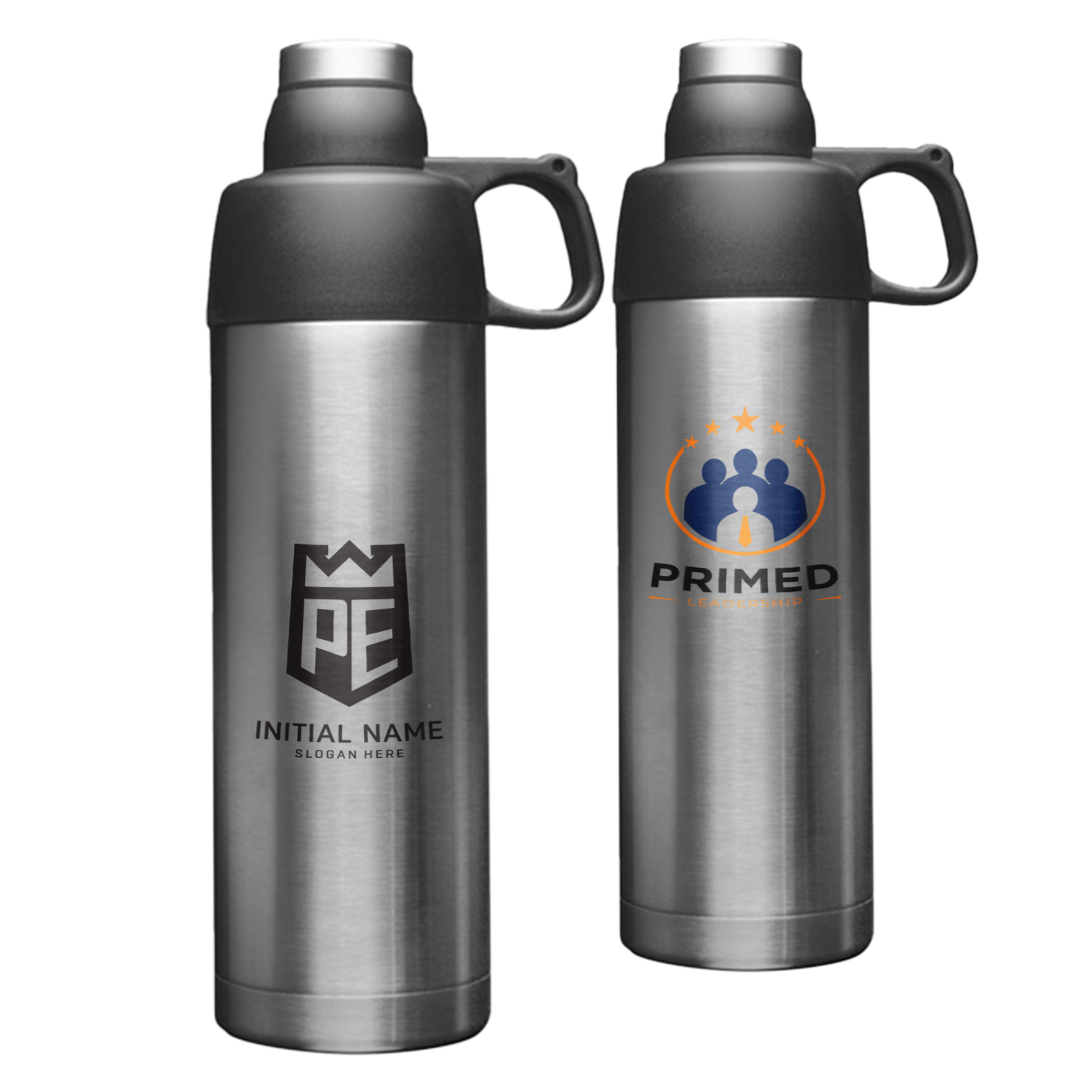 Sports Insulated Bottle Vacuum Steel Flask Silver 18 oz 2