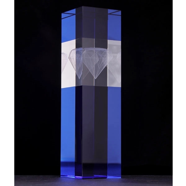 Diamond Square Pillar Crystal Trophy 5