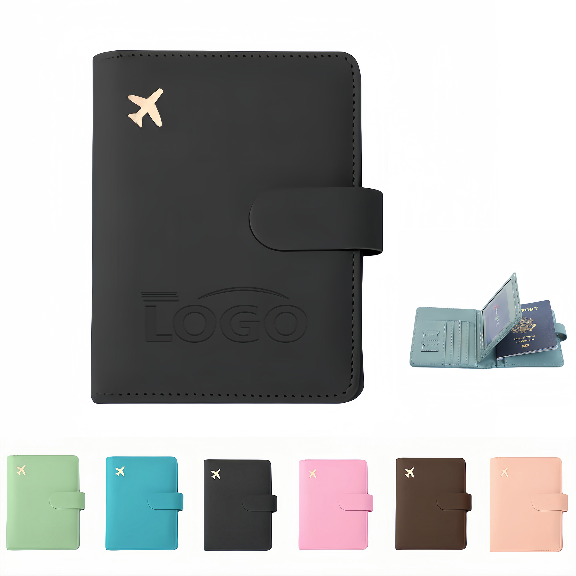 RFID Blocking PU Leather Passport and Ticket Holder 3