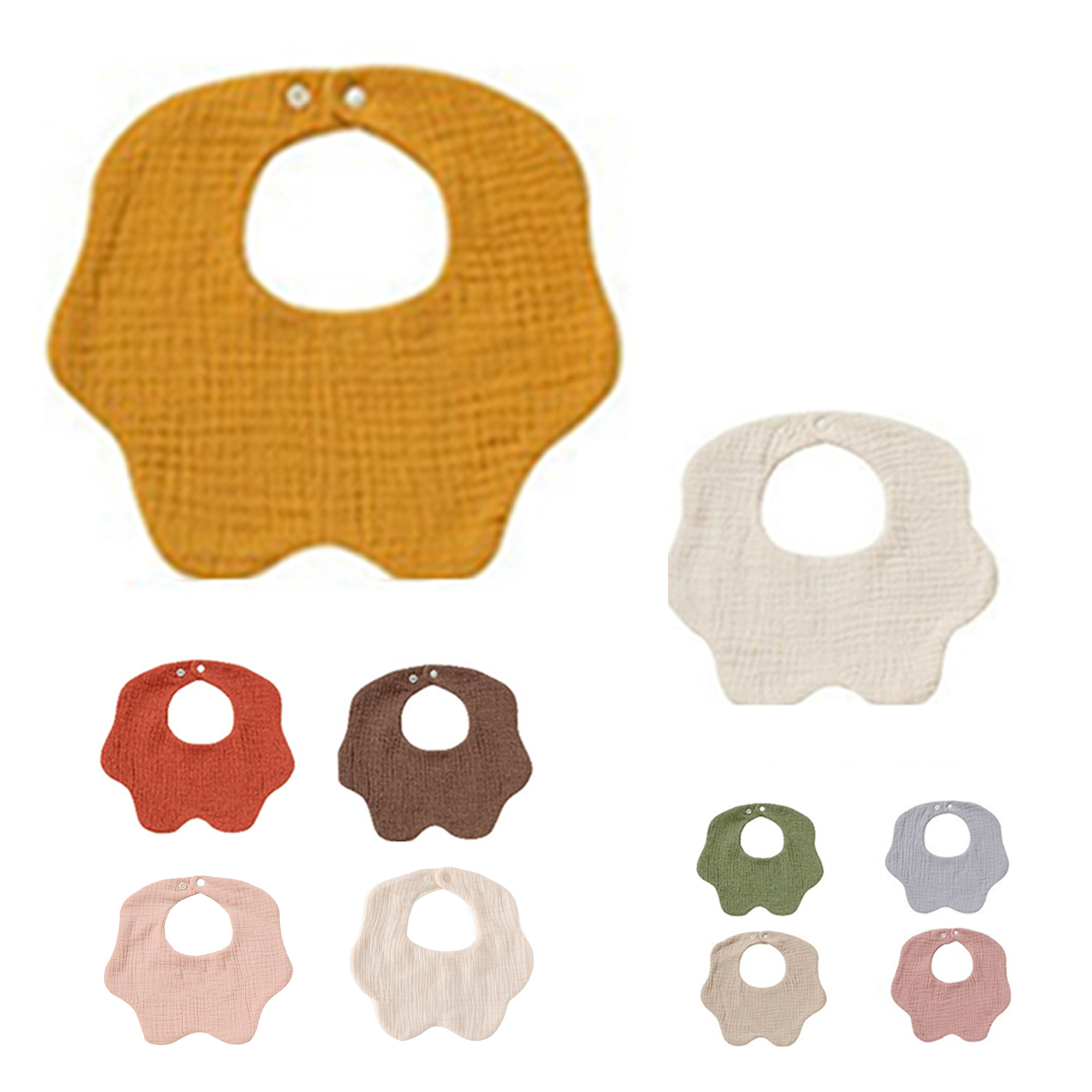 Petal Shape 95% Cotton Baby Bib 2