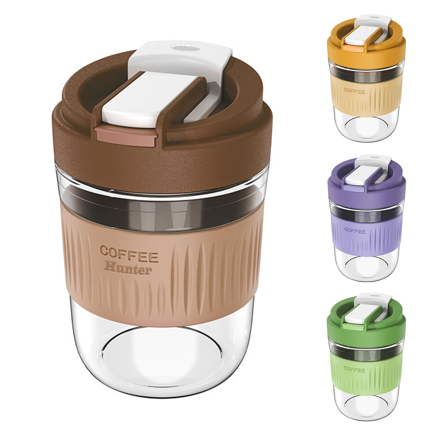 14/19.3oz Hot proof coffee glass cup with straw