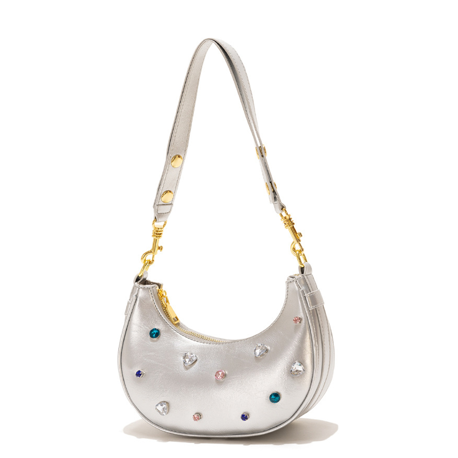 PU Diamond-embellished one-shoulder armpit women's bag 4