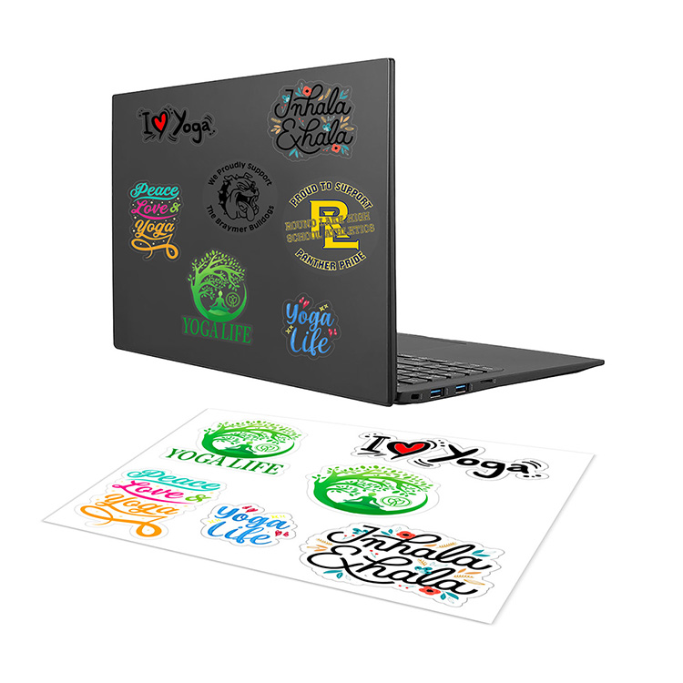 "CustomCut ™" Clear Decal 5"x 7" Full Color Custom Shape Removable Vinyl Sticker Sheets 2