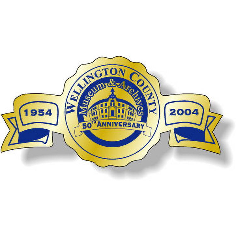 Bright Gold Foil Paper Flexo-Printed Stock Banner Roll Labels (1.25"x2.5")