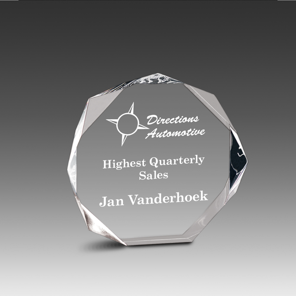 Freestanding Octagonal Bevel Award (6"x6"x1") 1