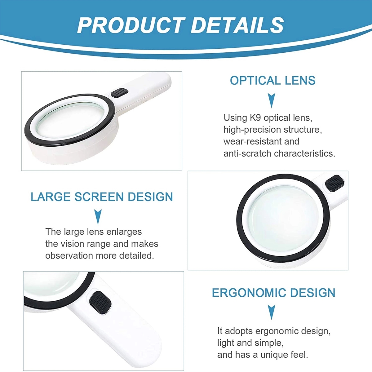 30X Magnifying Glass With Led Light 1