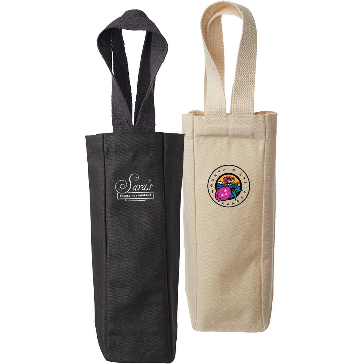 Canvas Wine Tote Bag for Single Bottle, custom tote bag with logo imprint 4