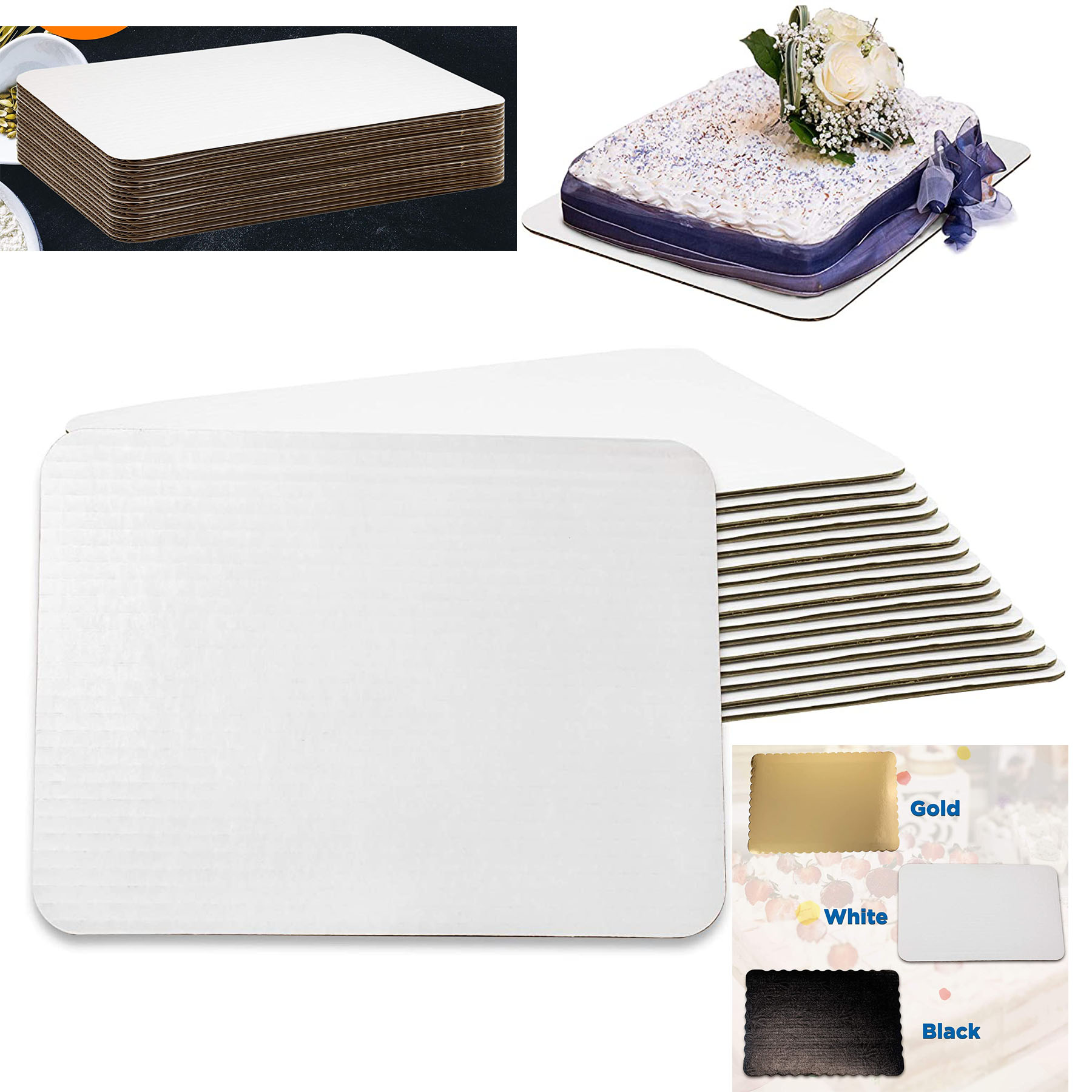 White Corrugated Cake Board 1