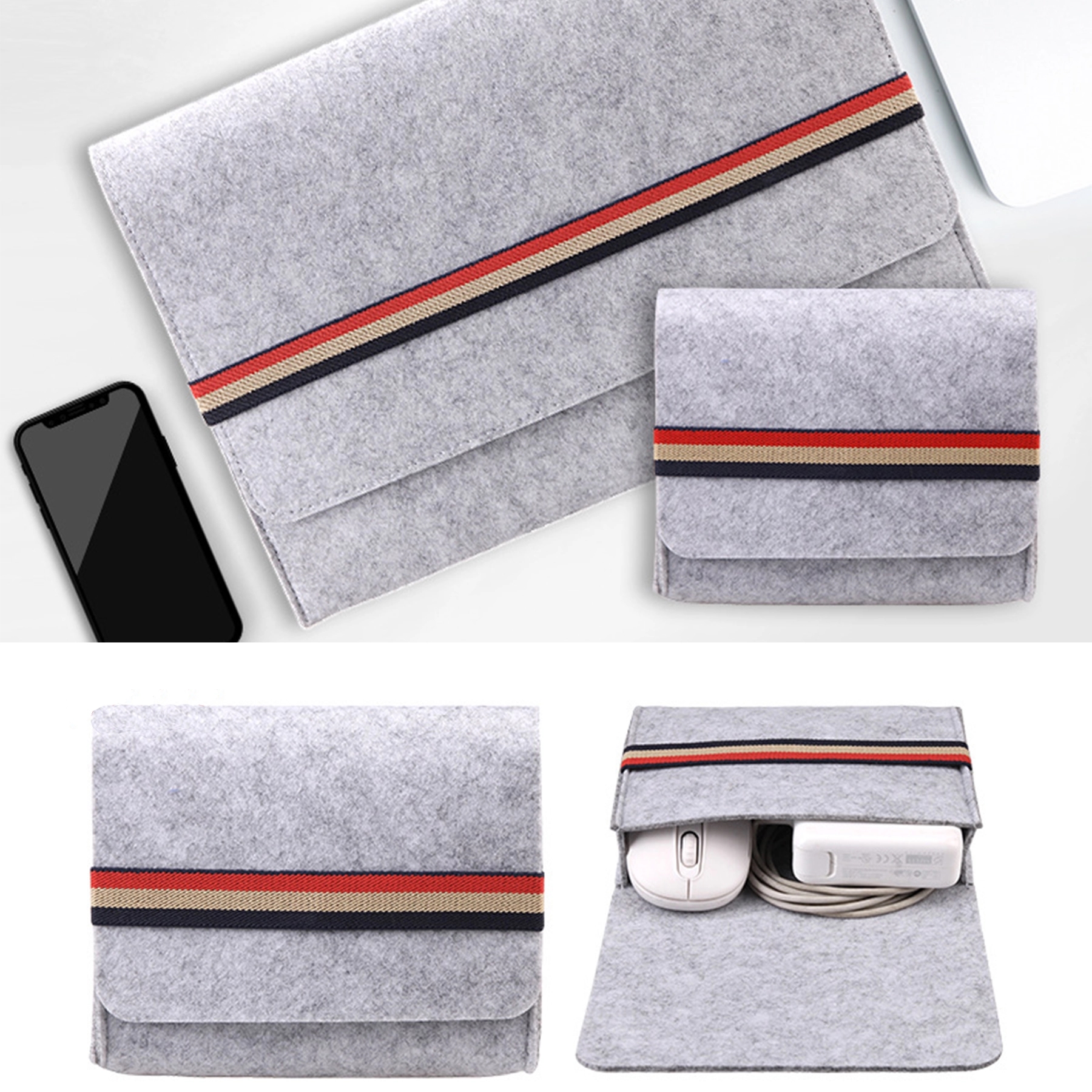 Two-in-One Felt Laptop Sleeve 9
