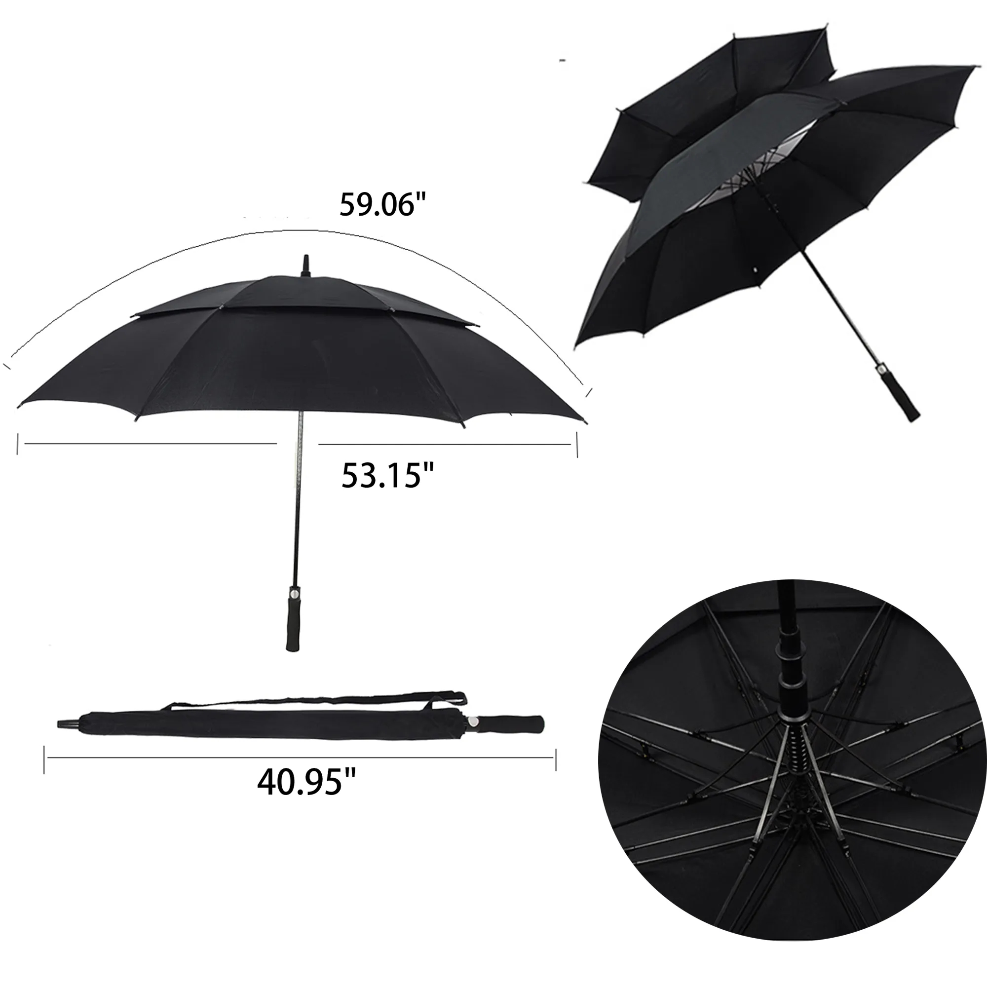 Double Canopy Automatic Open Golf Umbrella 4