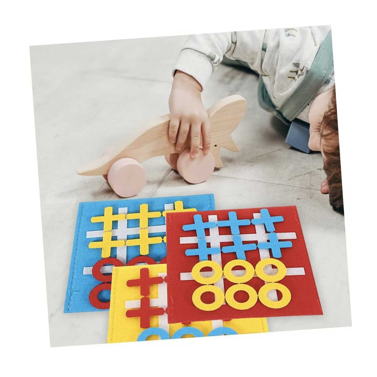 New Mini Felt Tic-Tac-Toe Board Kids Educational Puzzle Game 5