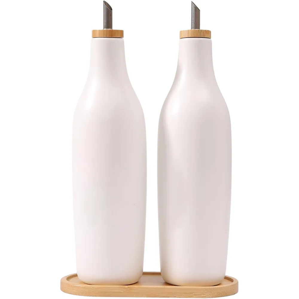 Olive Oil and Vinegar Ceramic Pourer Set 6