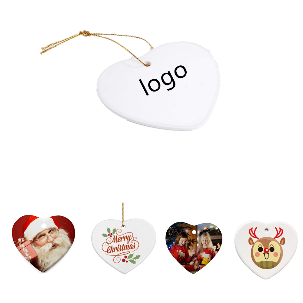 Heart Shape Ceramic Christmas Ornament 3