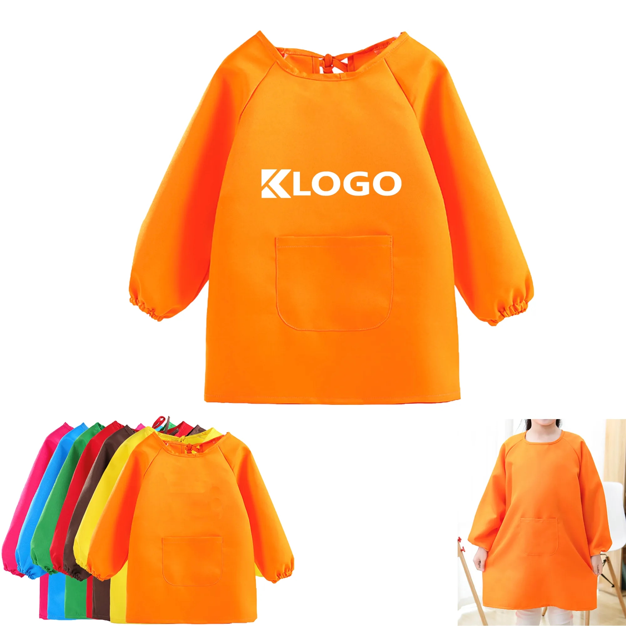 Children Toddler Waterproof Polyester Fabric Apron 7