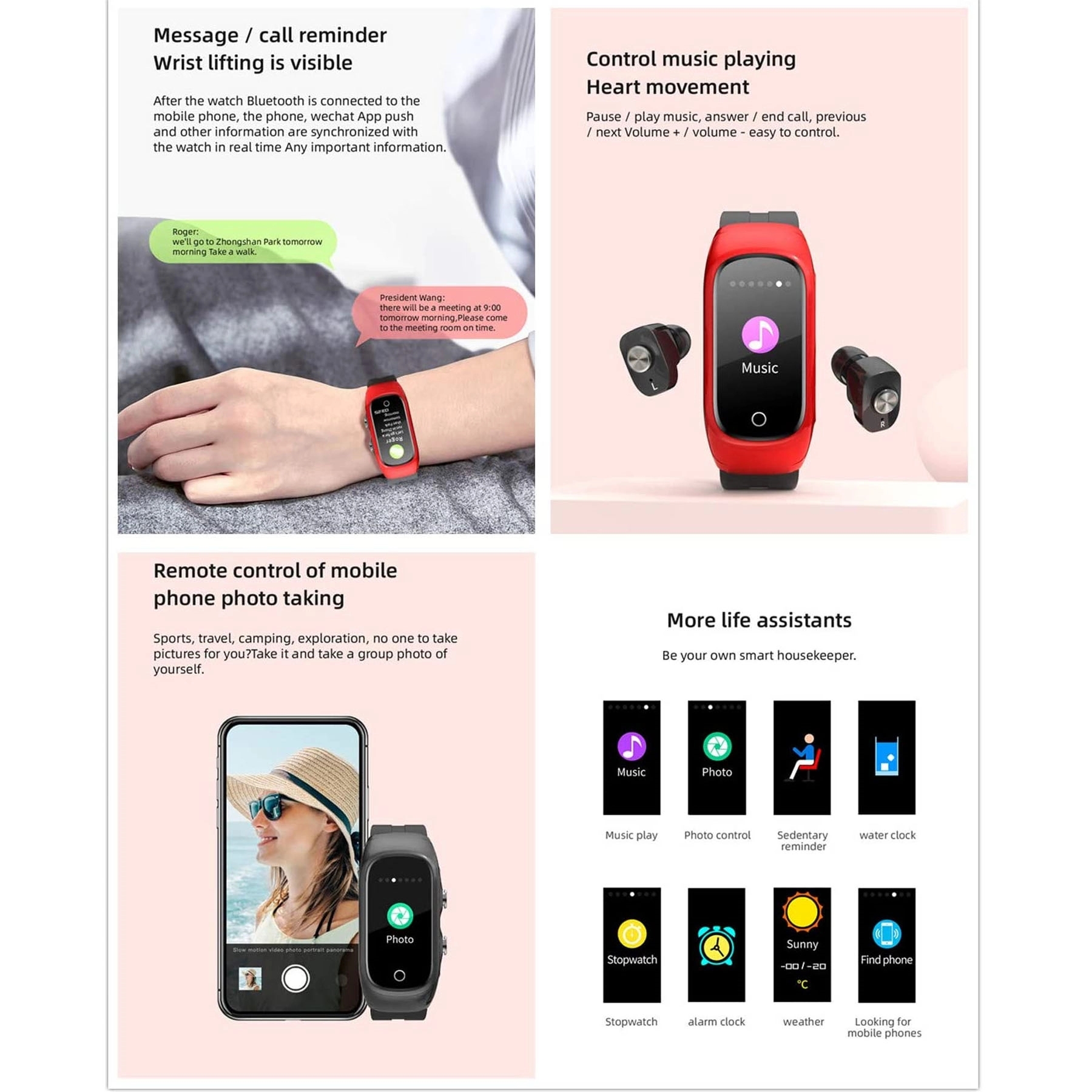 Bluetooth Headset Smart Watch Two-In-One 5