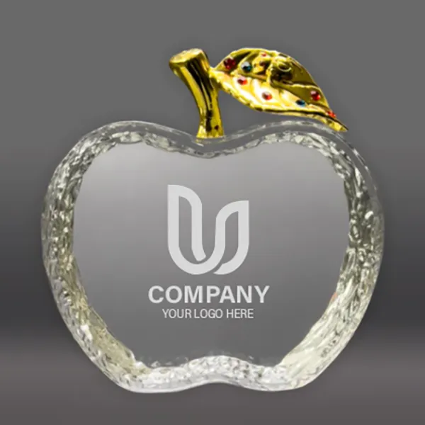 Crystal Apple with Gold Stem 2