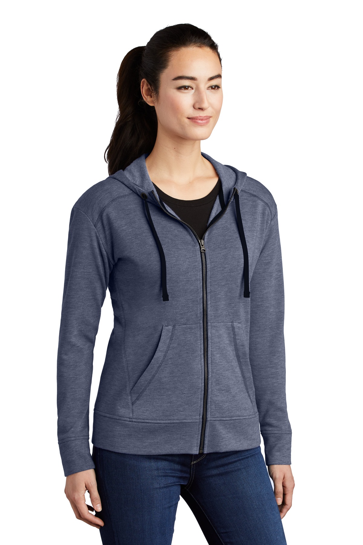 Sport-Tek Women's PosiCharge Tri-Blend Wicking Fleece Full-Zip Hooded Jacket LST293 18