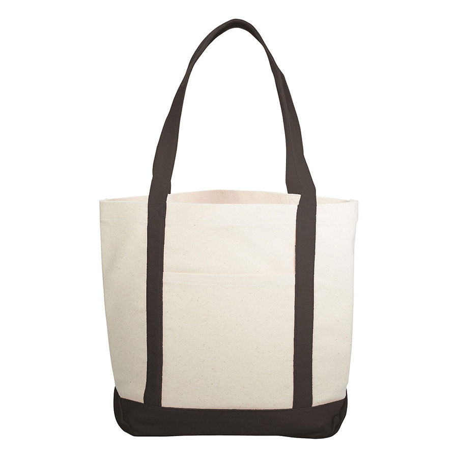 10 oz Cotton Canvas Boat Tote Bag - 12.25"W x14.75"H x 5"D x