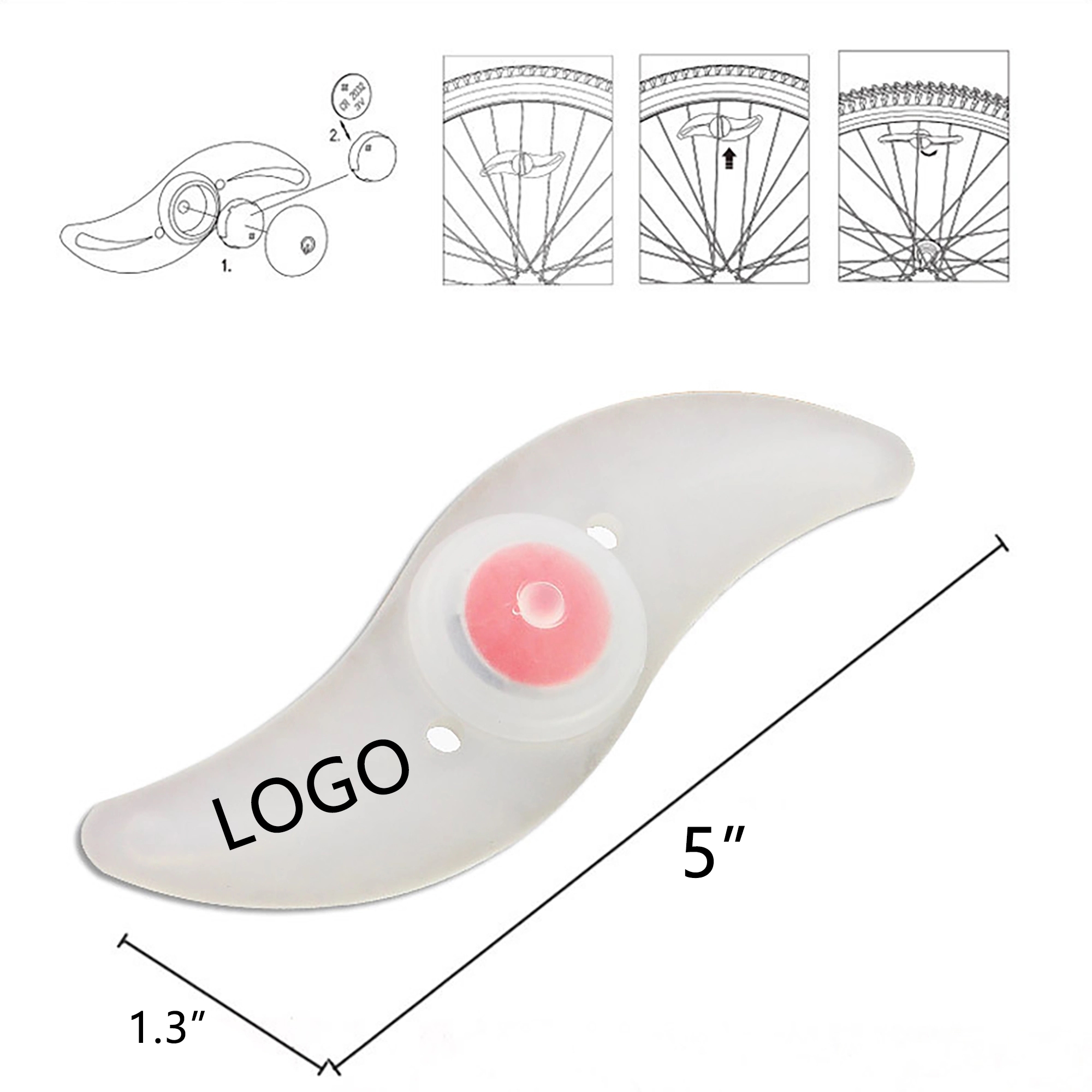 MOQ 50pcs Multi Color Led Bicycle Spoke Light 5