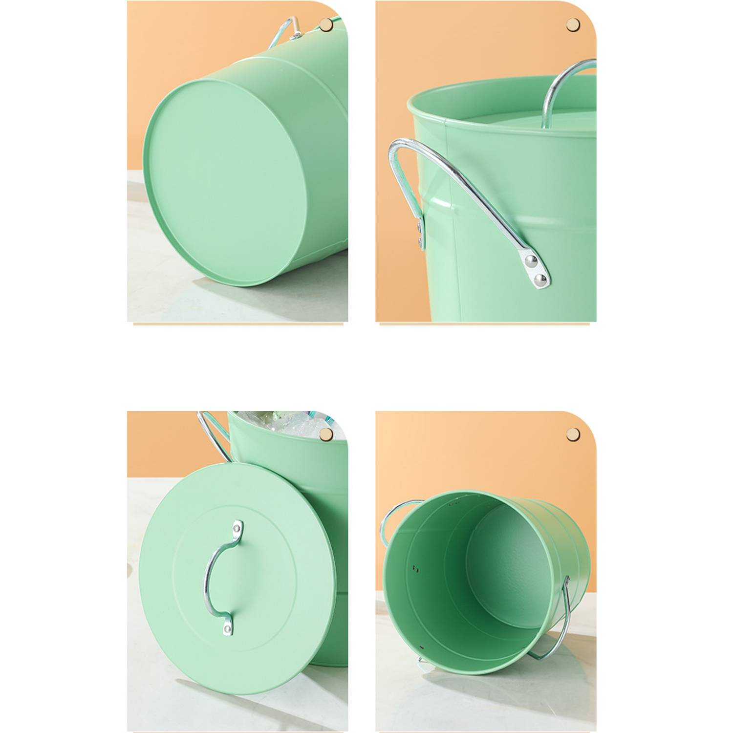 Stainless Steel Ice Bucket with Lid Shovel 4