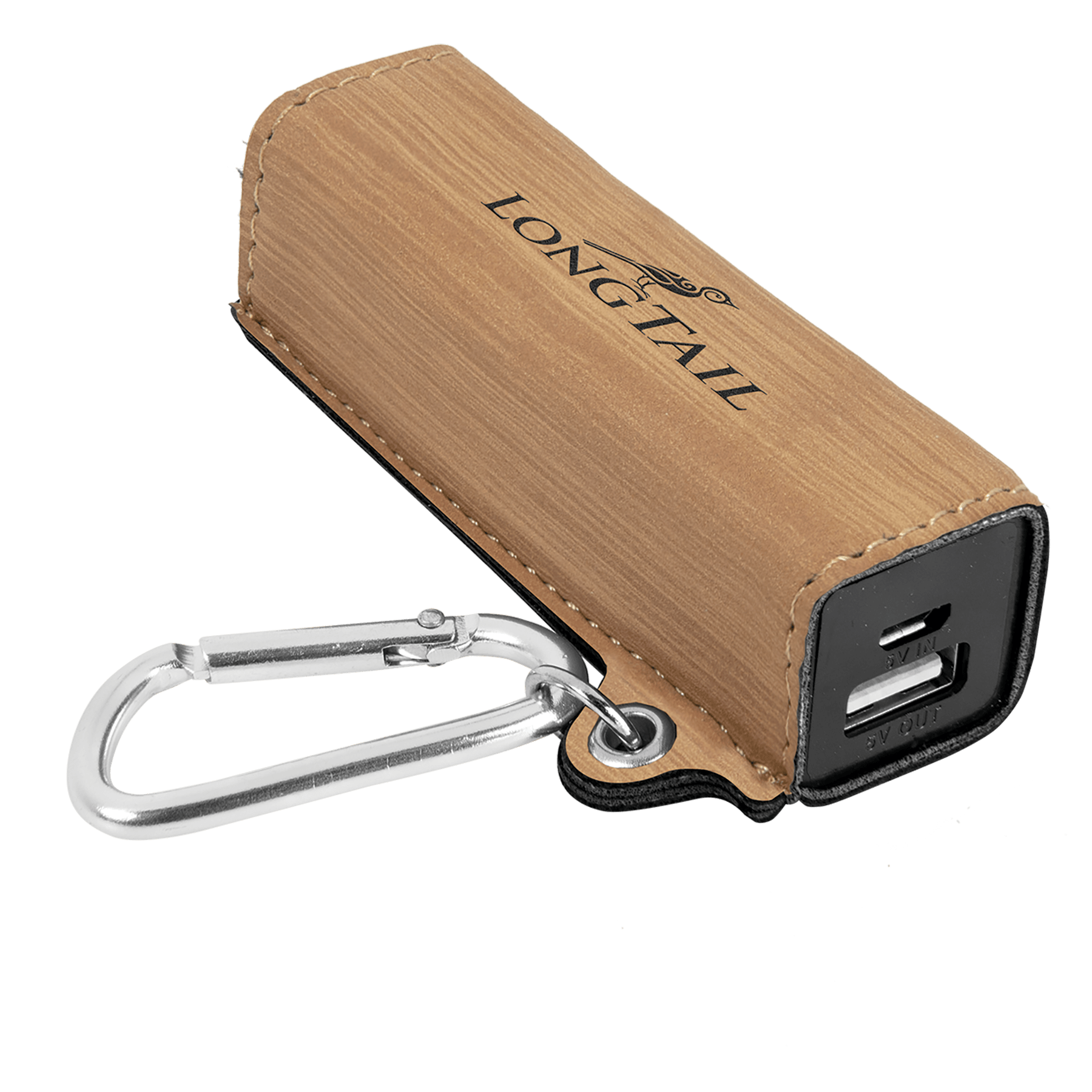 Laserable Leatherette 2200 Mah Power Bank With Usb Cord 4