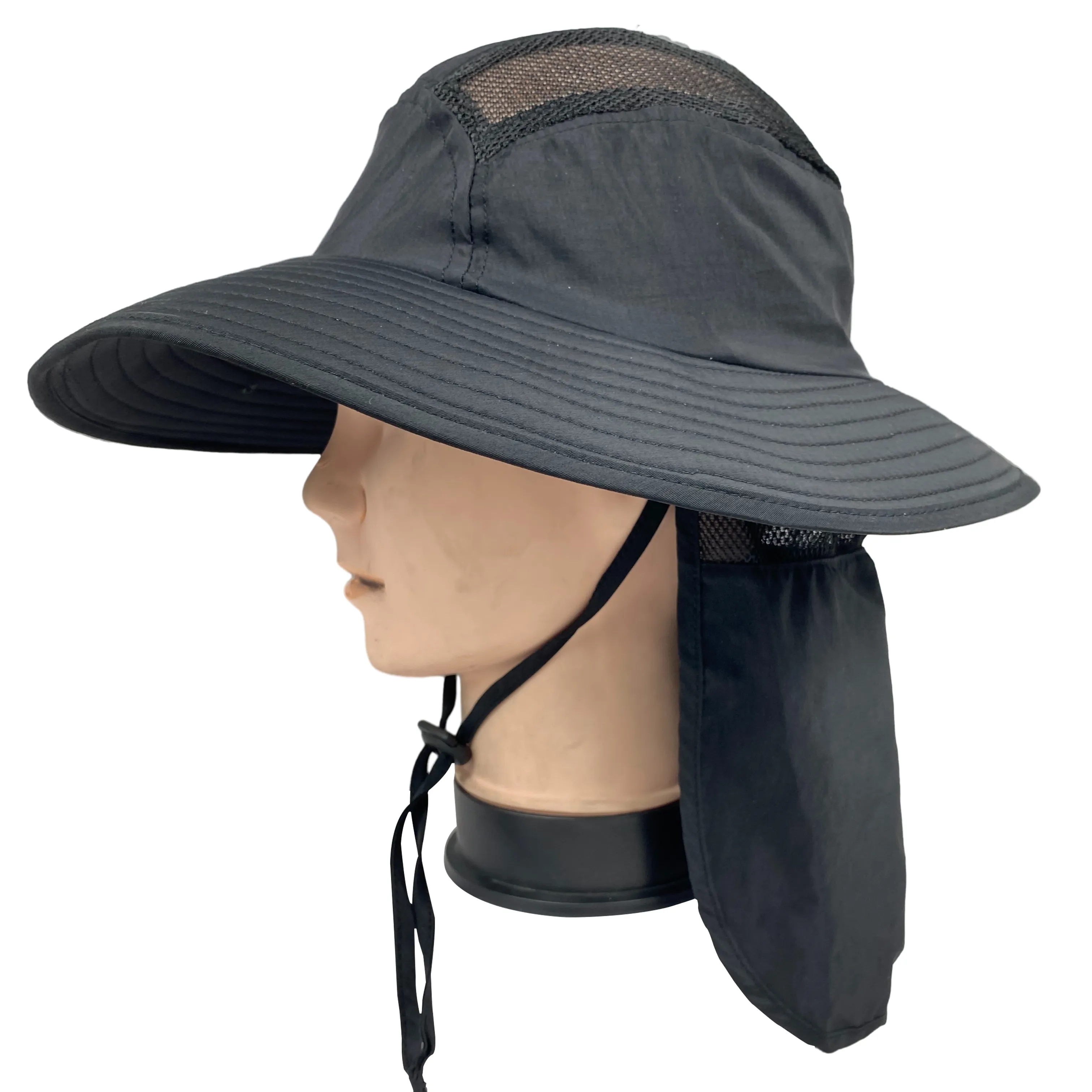 Wide Brim Waterproof Safari Mesh Bucket Hat 3