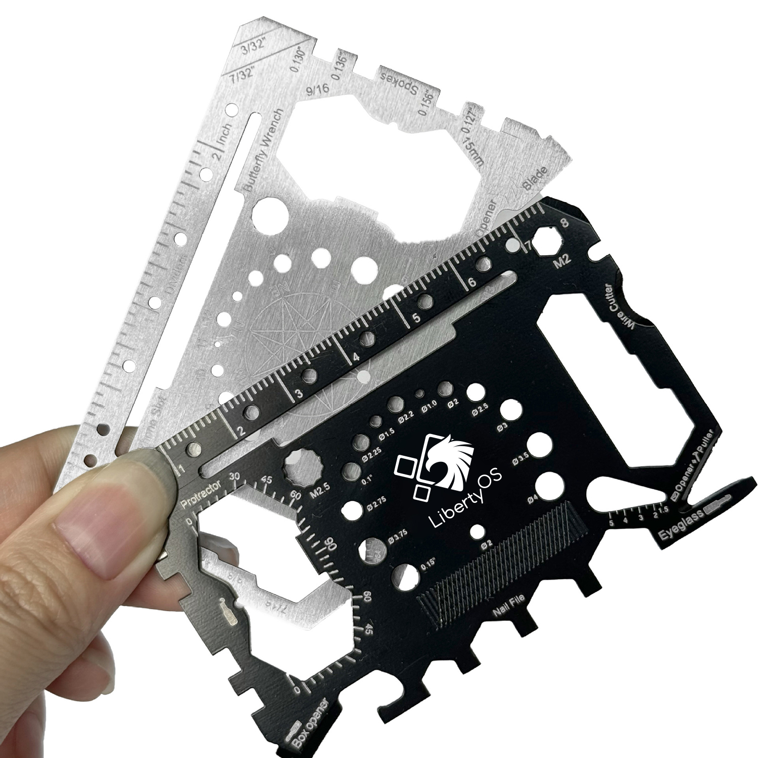 GearCard 46-in-1 Super Tool Card – Stainless Steel Multi-Tool with Hex Wrenches & Openers 16