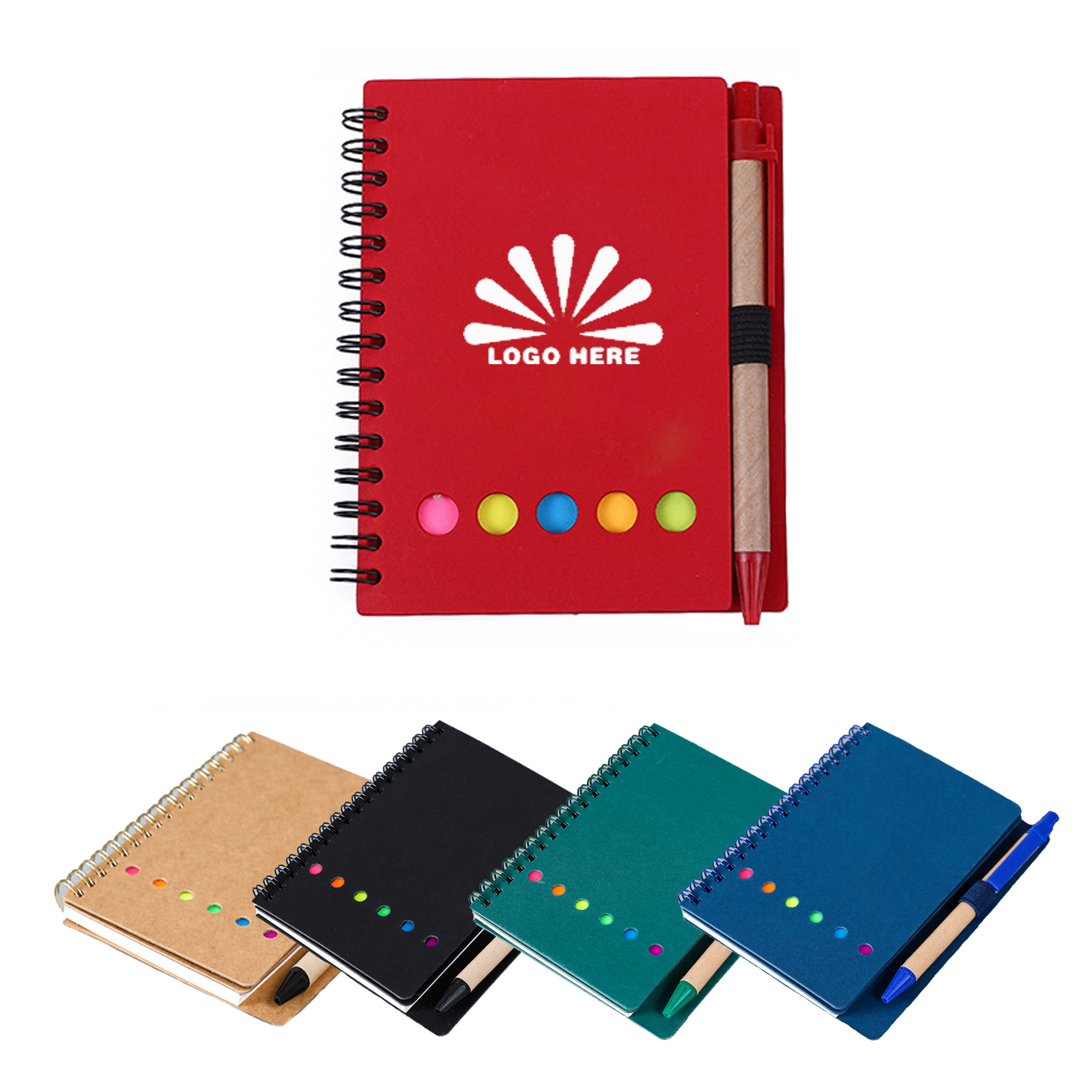 Spiral Notebook With Sticky Notes 2