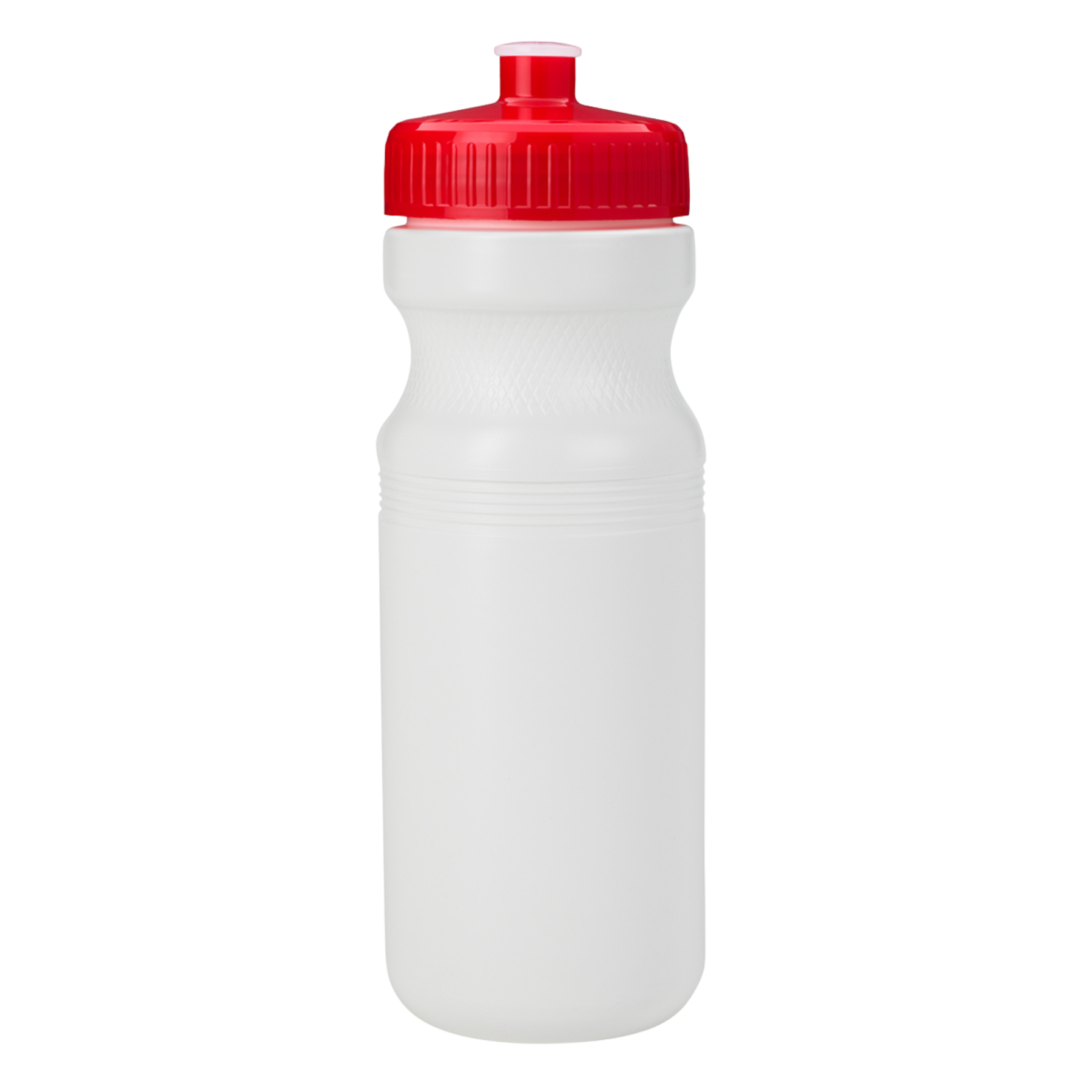 White 24 oz. HDPE Bike Style Sports Bottle with Push Pull Lid 1