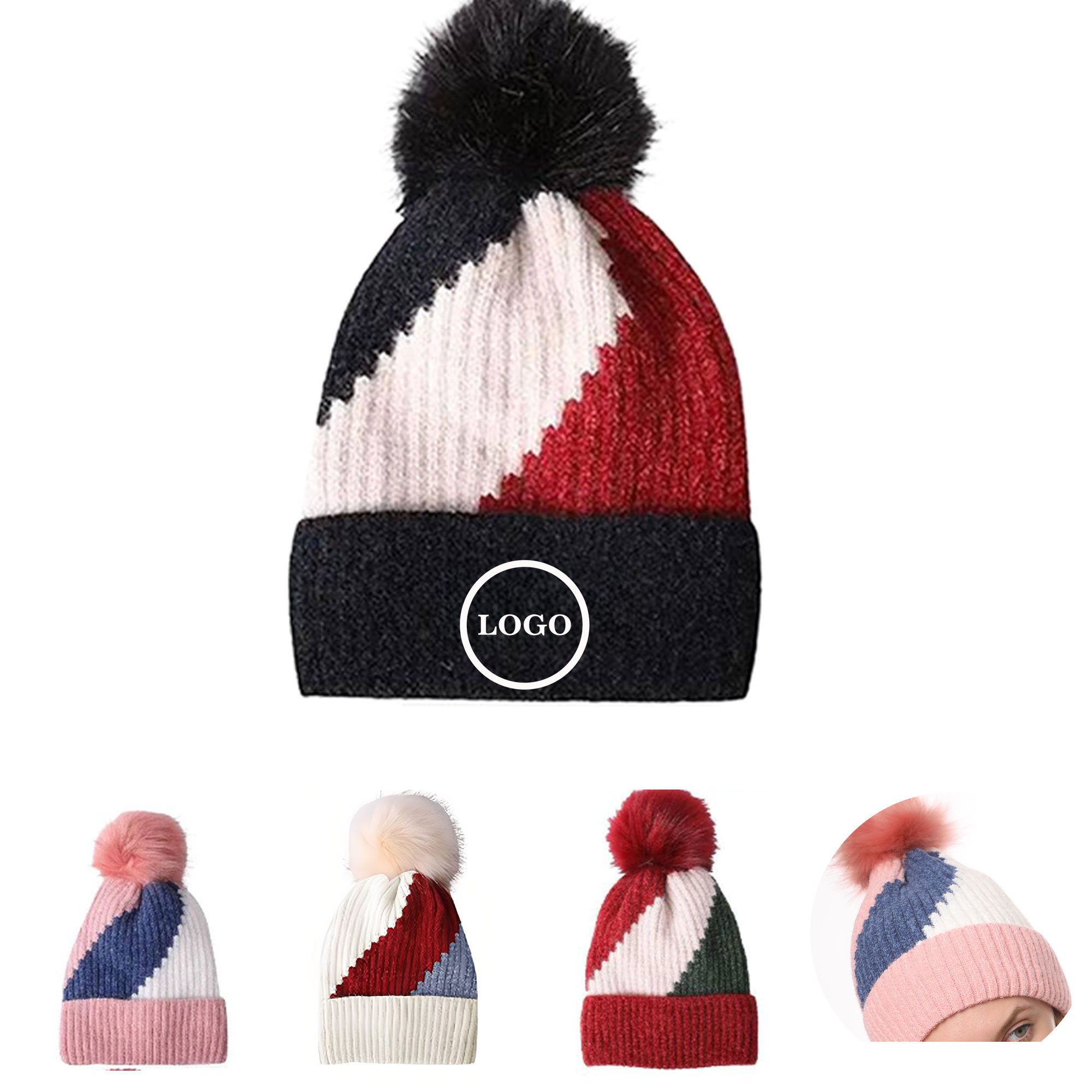 Fashionable Winter Beanie with Pom-Pom 2