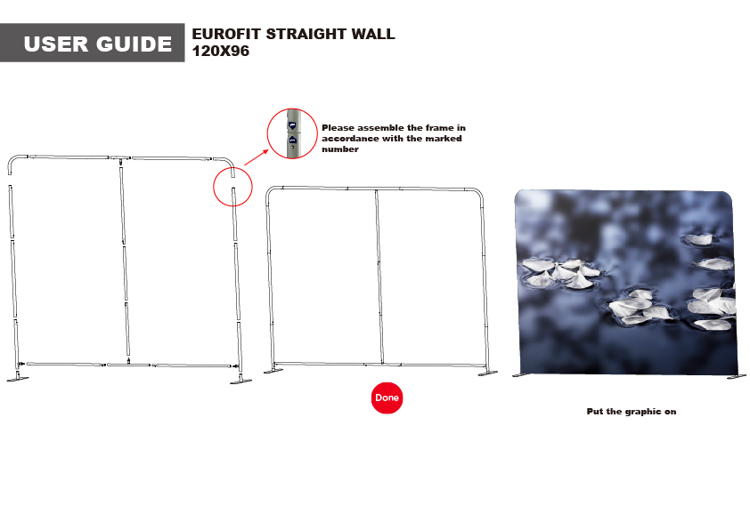 Tradeshow Booth Package Supreme, 10' EuroFit Tension Fabric Wall Display and PREMIUM 8' Tablecloth 4