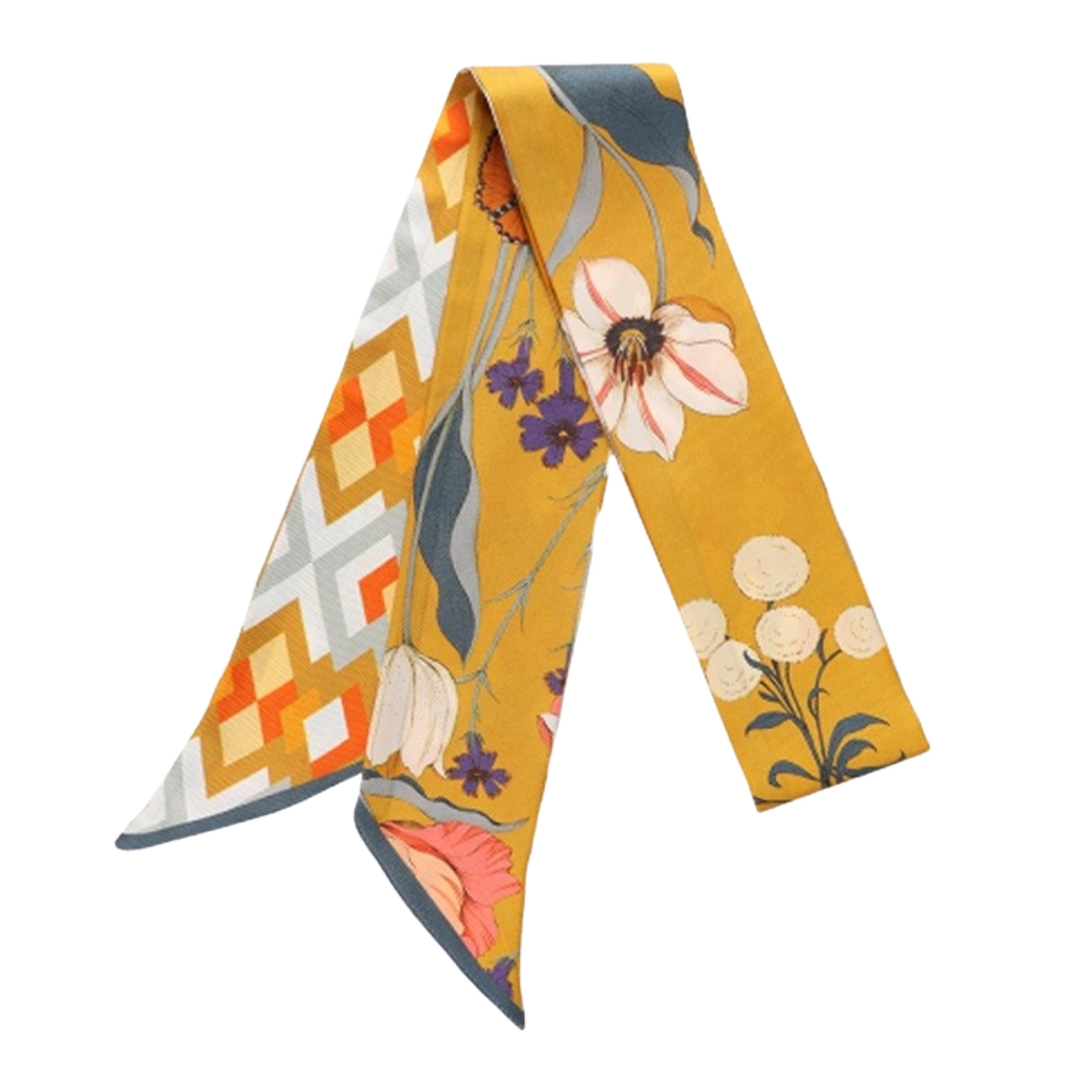 Angled Long Silk Scarf 3