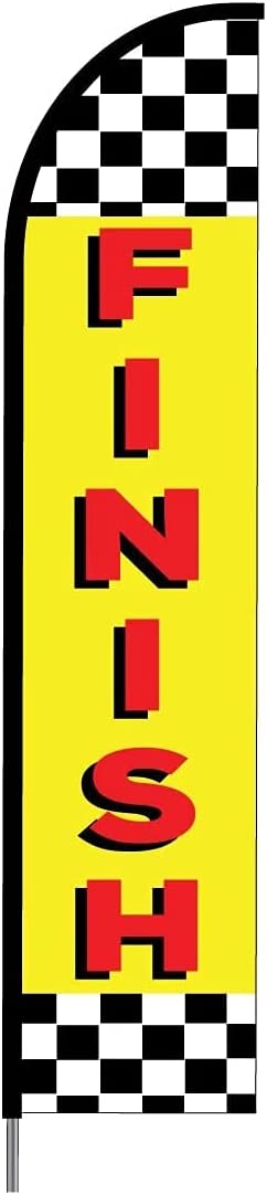 Finish Flag Kit 15' Feet Feather Flag Sign sale flag Outdoor Banner 2