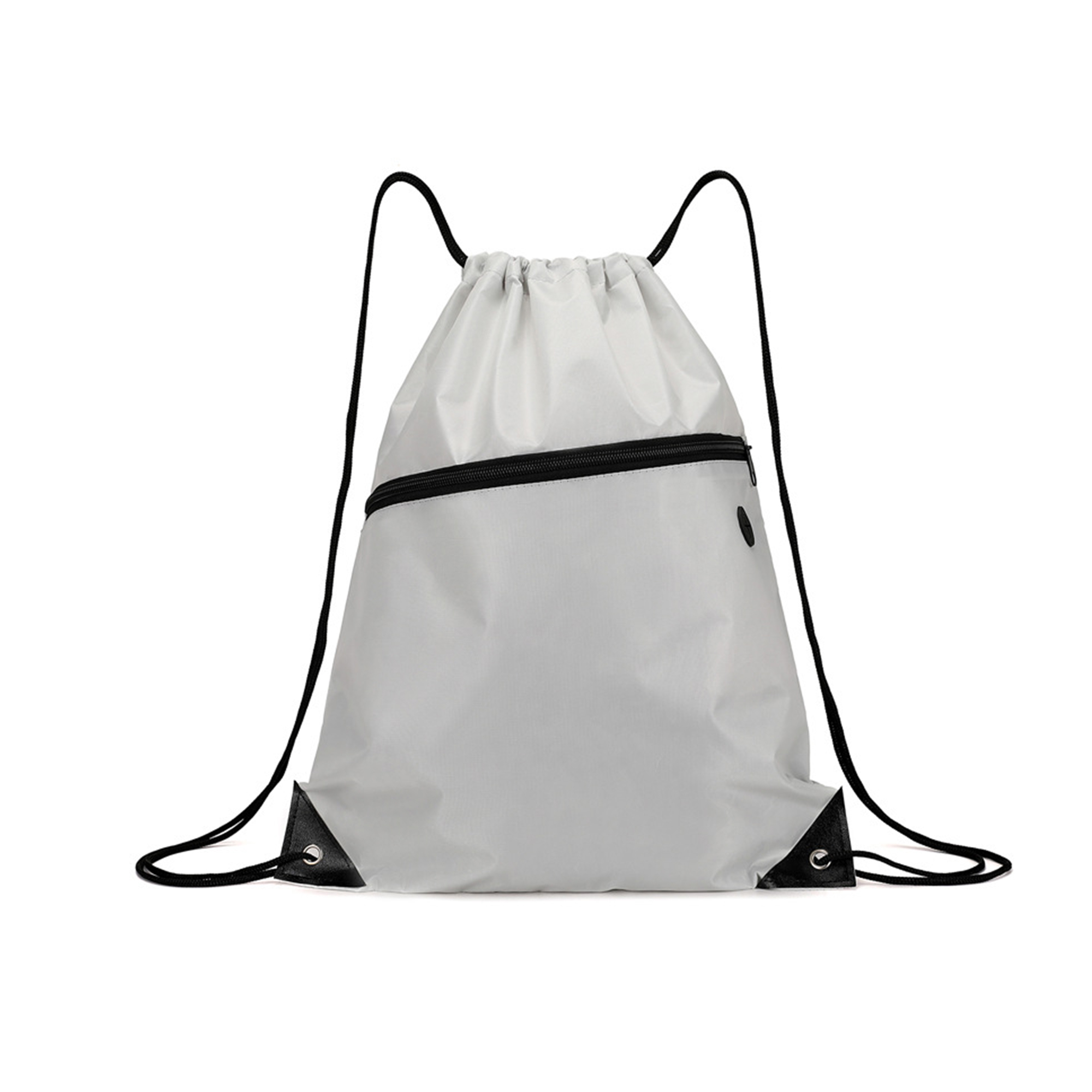 Polyester Drawstring Backpack With Zipper Pocket 2