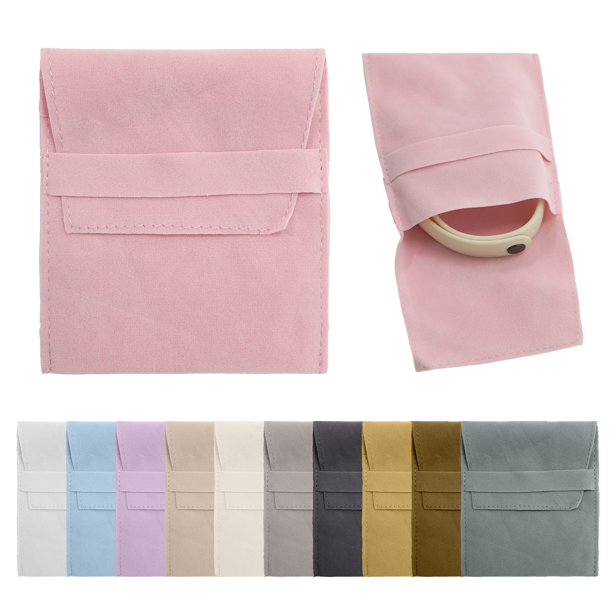 Pocket Cosmetic Bag Velvet Jewelry Flap Pouches Folding Envelope Bag 7