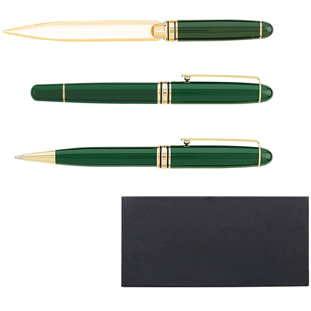Danish-I Brass Letter Opener with GS Triple Pen Set 11
