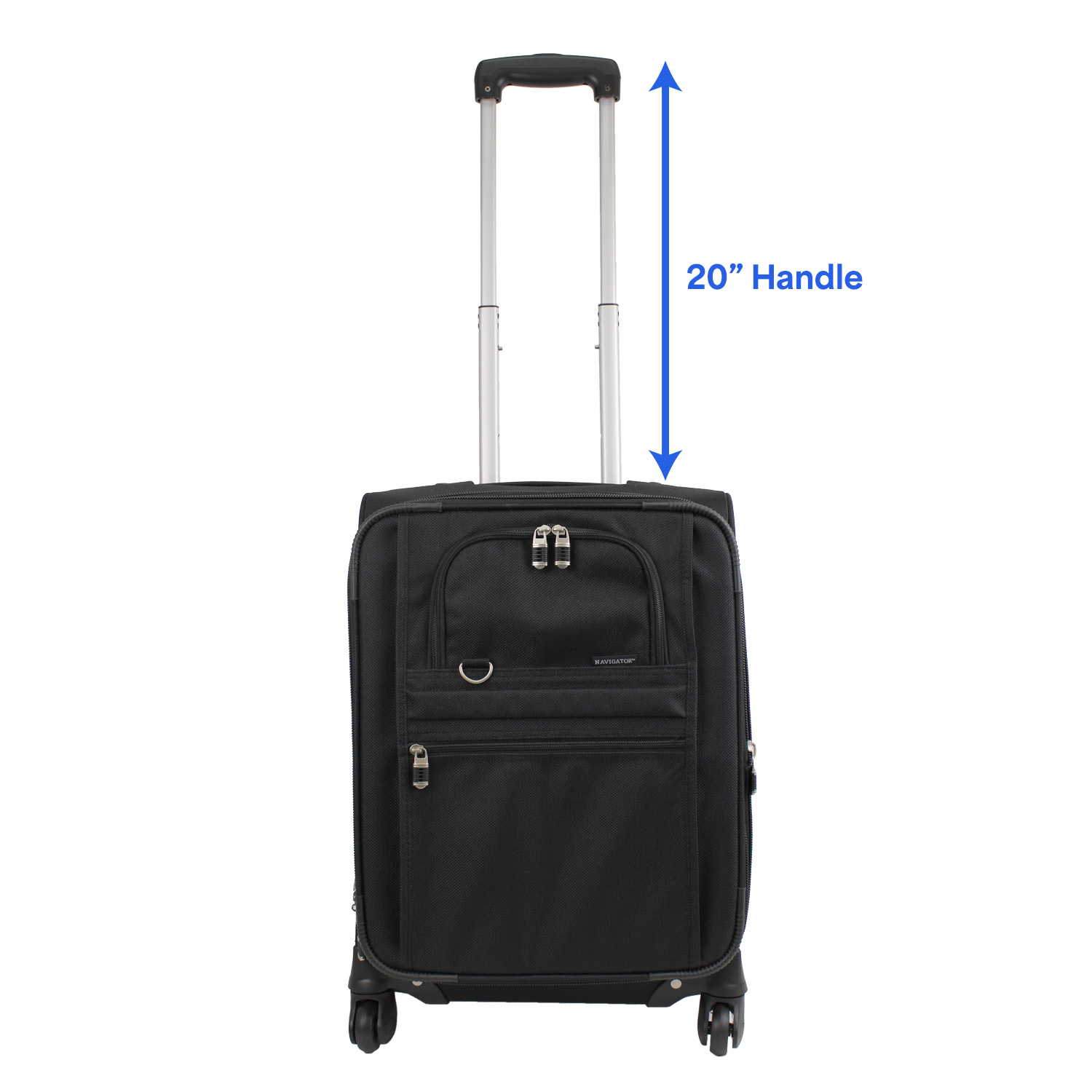 Expandable Carry-On Luggage w/ 360 Swivel Wheels