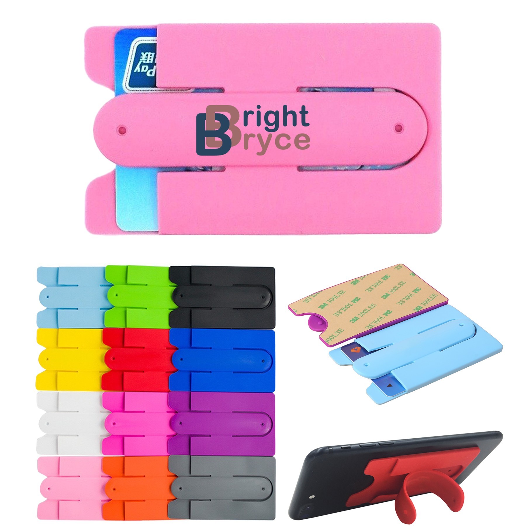 Silicone Phone Wallet Card Holder With Stand