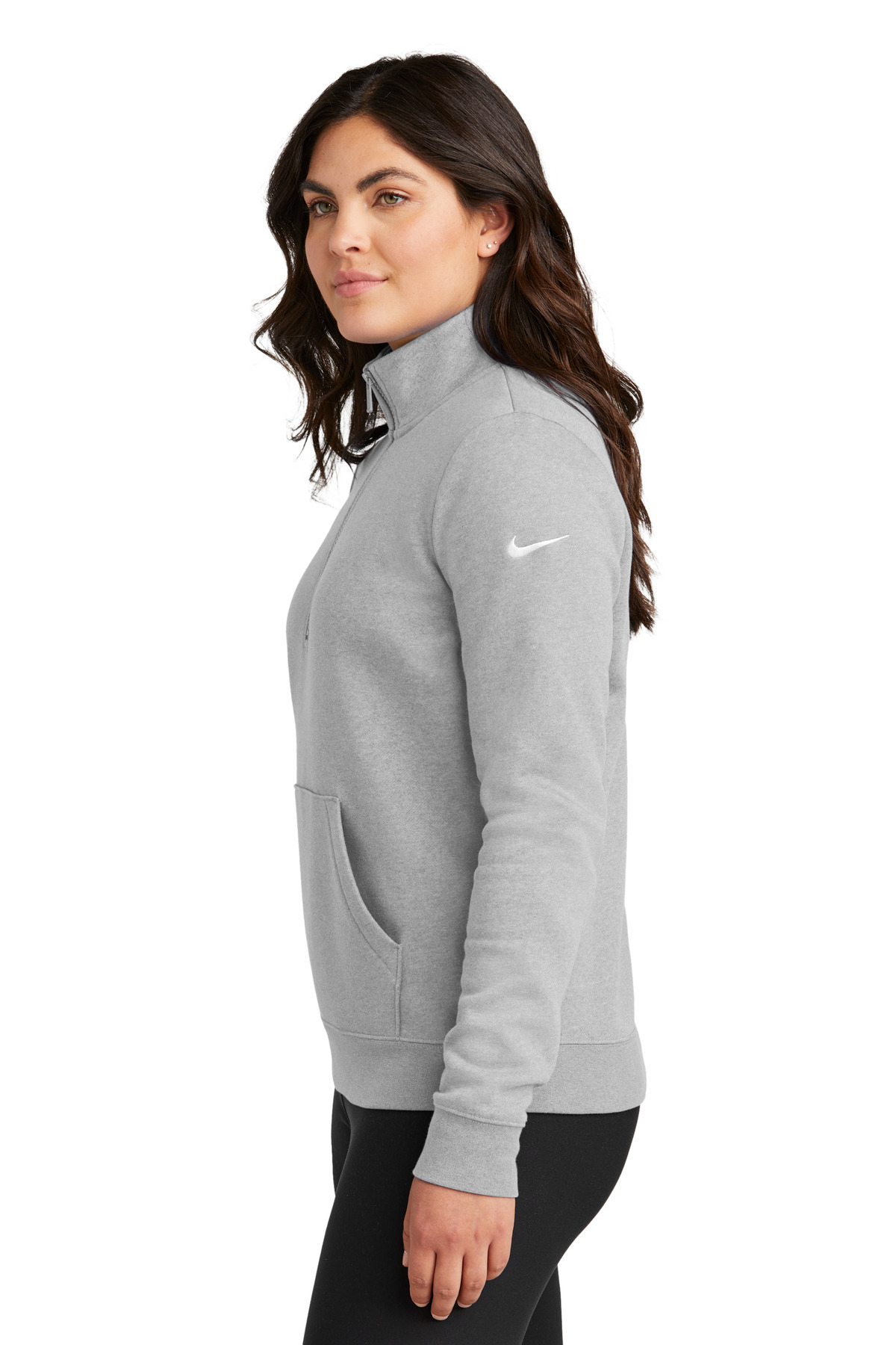 Nike Women's Club Fleece Sleeve Swoosh 1/2-Zip NKDX6720 100
