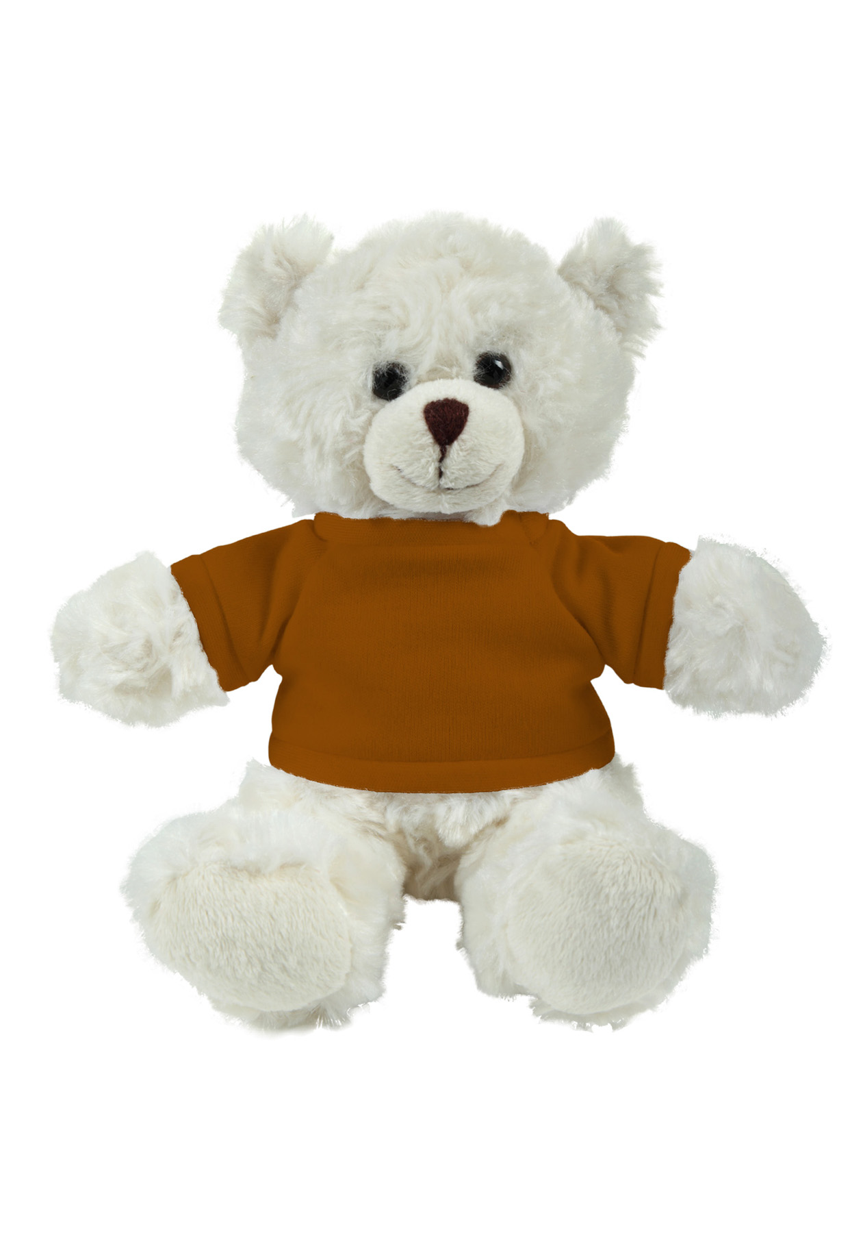 soft plush  Cream Curly Sitting Bear with t-shirt 12